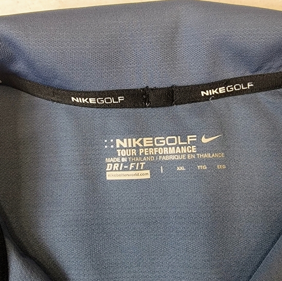 Nike Golf Tour Performance Dri-fit Polo Shirt XXL 2XL Blue - Picture 3 of 8